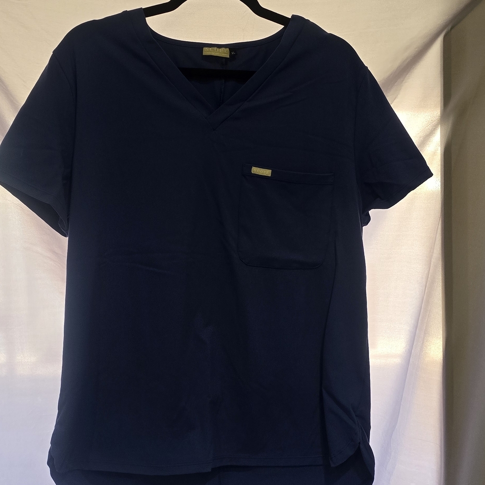 Royal Blue V-Neck Scope Scrub Top
